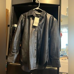 Zara faux leather over shirt